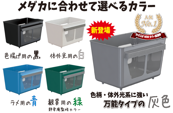 メダカに合わせて選べる2色